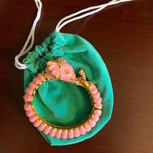 Kenneth Jay Lane Pink Enamel "Raj" Bangle Bracelet